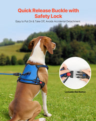 Dog Harness for Large Dogs, No Pull Adjustable Dog Vest Harness, With 5ft Leash