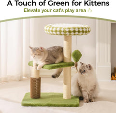 Cat Tree Tower for Cats and Kittens - Multi-Level Scratching Post with Removable Perch & Interactive Toys