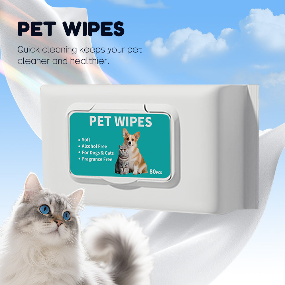 Pet Wipes for Cats and Kittens-Unscented, Alcohol-Free Gentle Grooming Wipes -100 Sheets