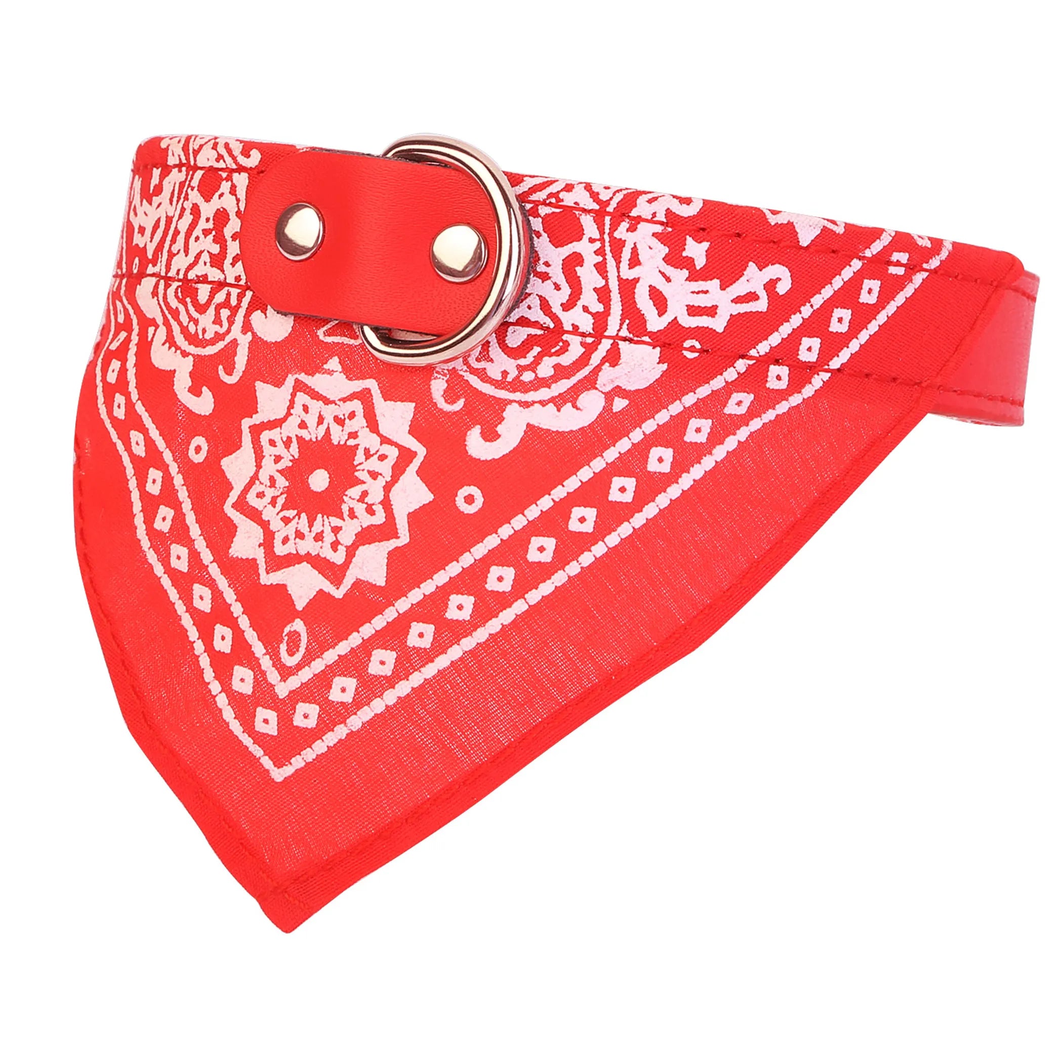 Adjustable Bandana Leather Pet Collar