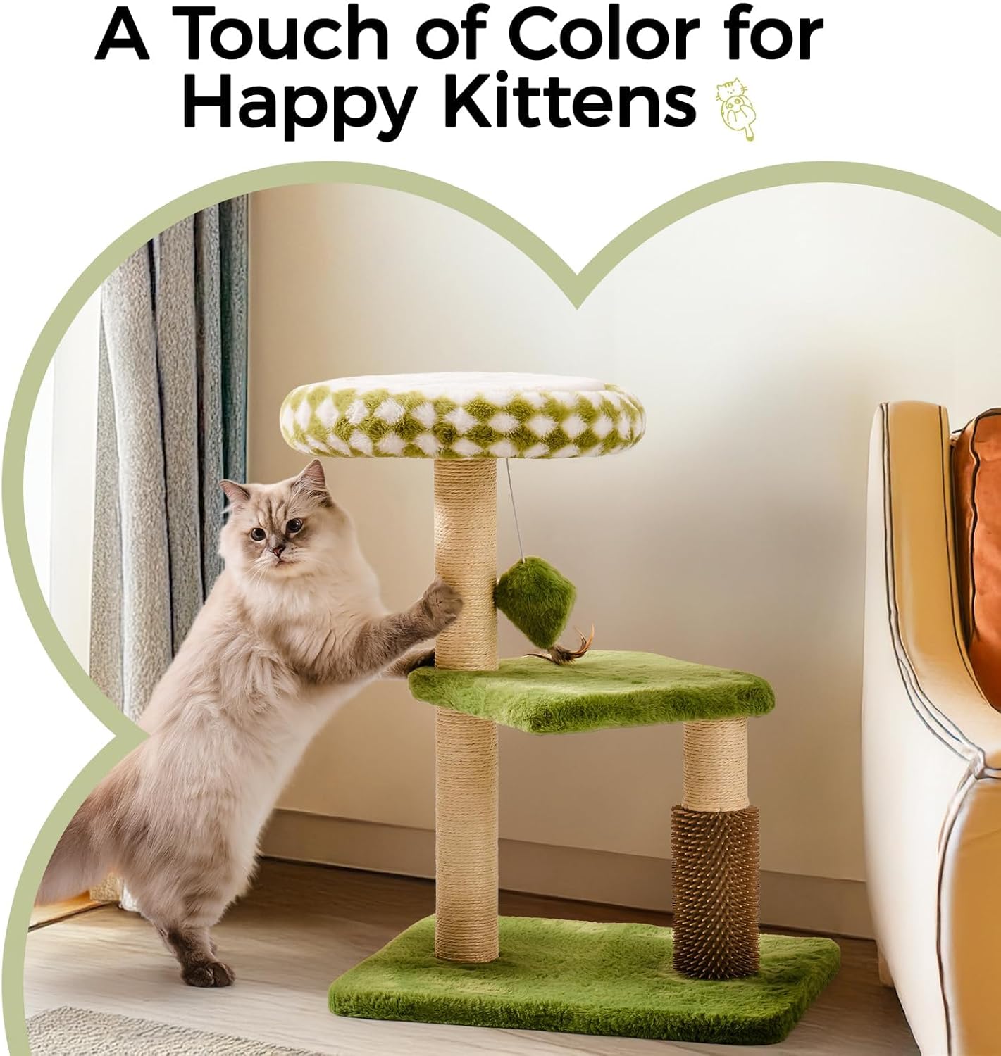 Cat Tree Tower for Cats and Kittens - Multi-Level Scratching Post with Removable Perch & Interactive Toys