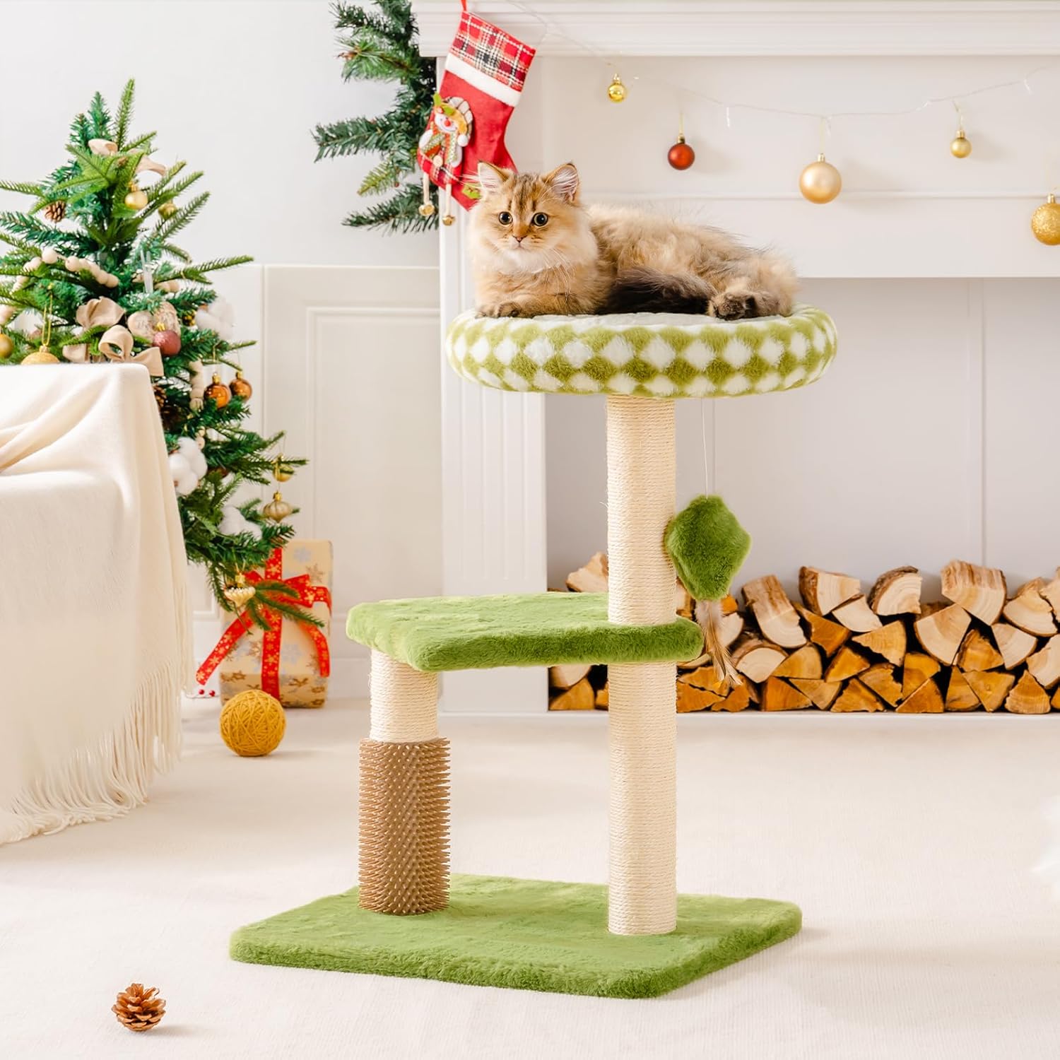 Cat Tree Tower for Cats and Kittens - Multi-Level Scratching Post with Removable Perch & Interactive Toys